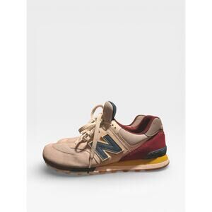 New Balance 574 Grey Burgundy Teal Yellow Men's 11